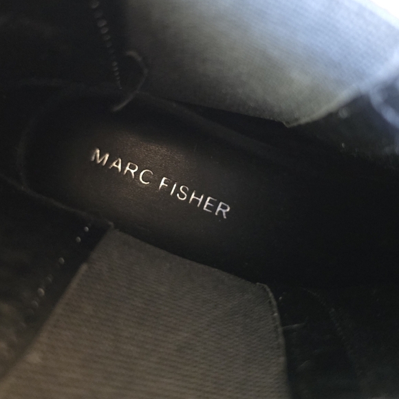 Marc Fisher Black Leather Pull On Chunky Combat Style Boots Size 10 NWOT main image 4